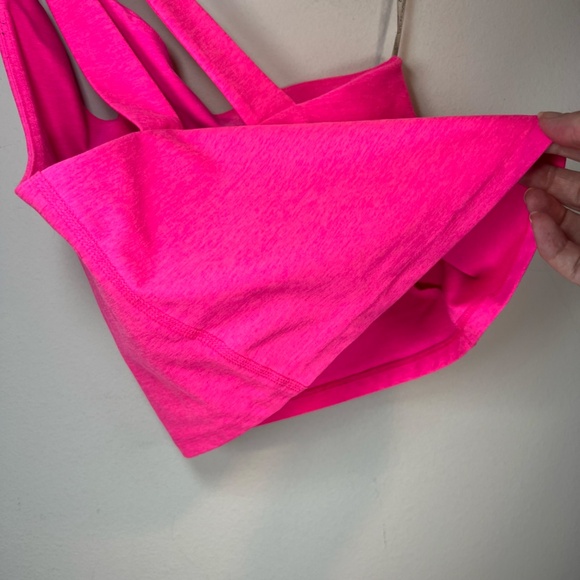 Beyond Yoga Spacedye Lost Your Mind Crop One Shoulder Tank Top Hot Pink Sz Large - Picture 8 of 15